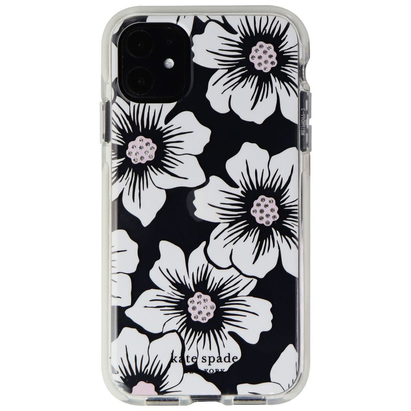 Kate Spade Defensive Hardshell Case for Apple iPhone 11 - White Hollyhock/Clear