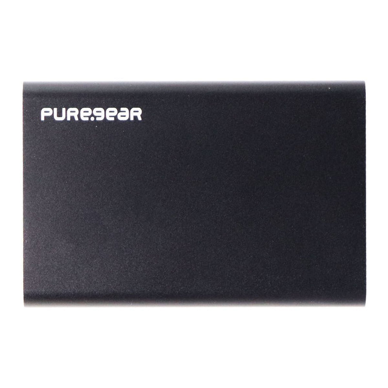 PureGear PureJuice 10,000mAh (2.4A) USB Charger with USB-C Input - Black Metal
