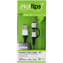 Hottips 4ft Charge & Sync Cable for Micro USB Devices- Silver/Black