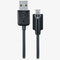 Verizon (3-Ft) Micro-USB to USB Charge/Sync Cable with Built-in LED - Black