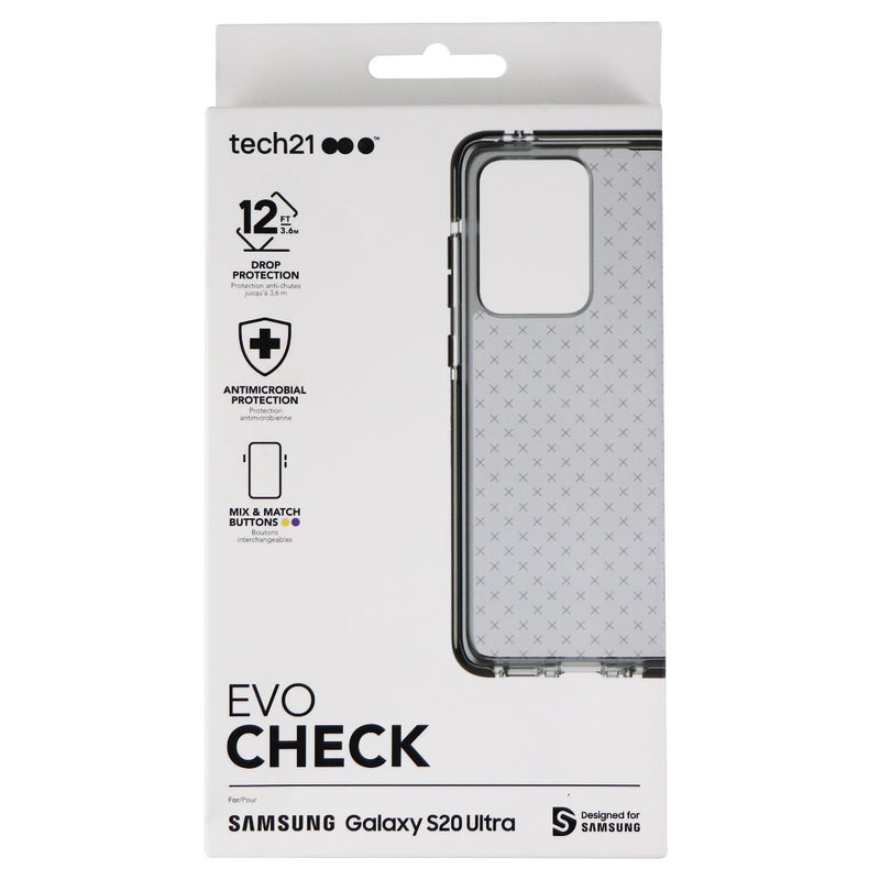 Tech21 Evo Check Flexible Case for Samsung Galaxy S20 Ultra 5G - Smokey Black