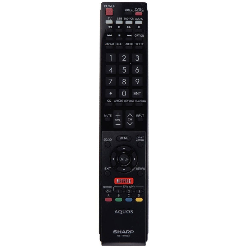 Sharp Remote Control (GB118WJSA) for Select Hisense and Sharp TVs - Black