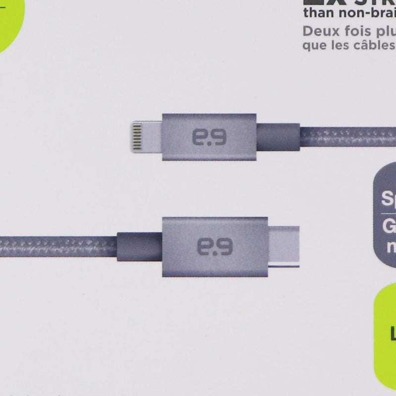 PureGear Braided MFI to USB-C 6ft. Charging Cable - Metallic Space Gray