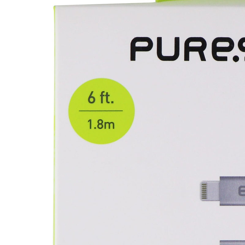 PureGear Braided MFI to USB-C 6ft. Charging Cable - Metallic Space Gray