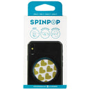 SpinPop Universal Phone Holder & Kickstand Grip - Gold Hearts / Silver