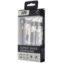iM Super Bass Earphone 3.5mm Wired Headphones with Mic - Black / White
