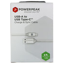 PowerPeak (6-Foot) USB to USB-C Charge & Sync Braided Cable - Silver
