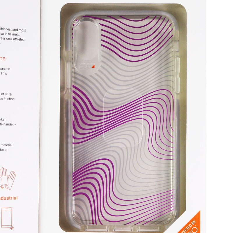 ZAGG Victoria Hybrid Case for Apple iPhone Xs/X - Clear / Purple Fabric Waves