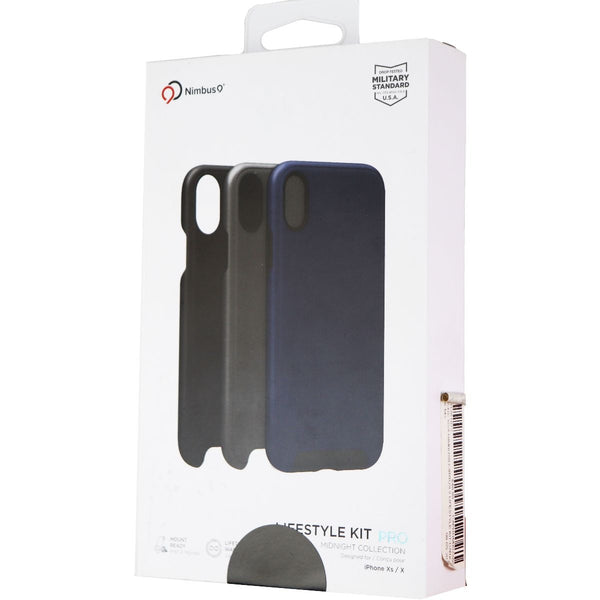 Nimbus9 LifeStyle Kit Cases (3 Pack) for iPhone Xs & X - Blue, Gray, Black