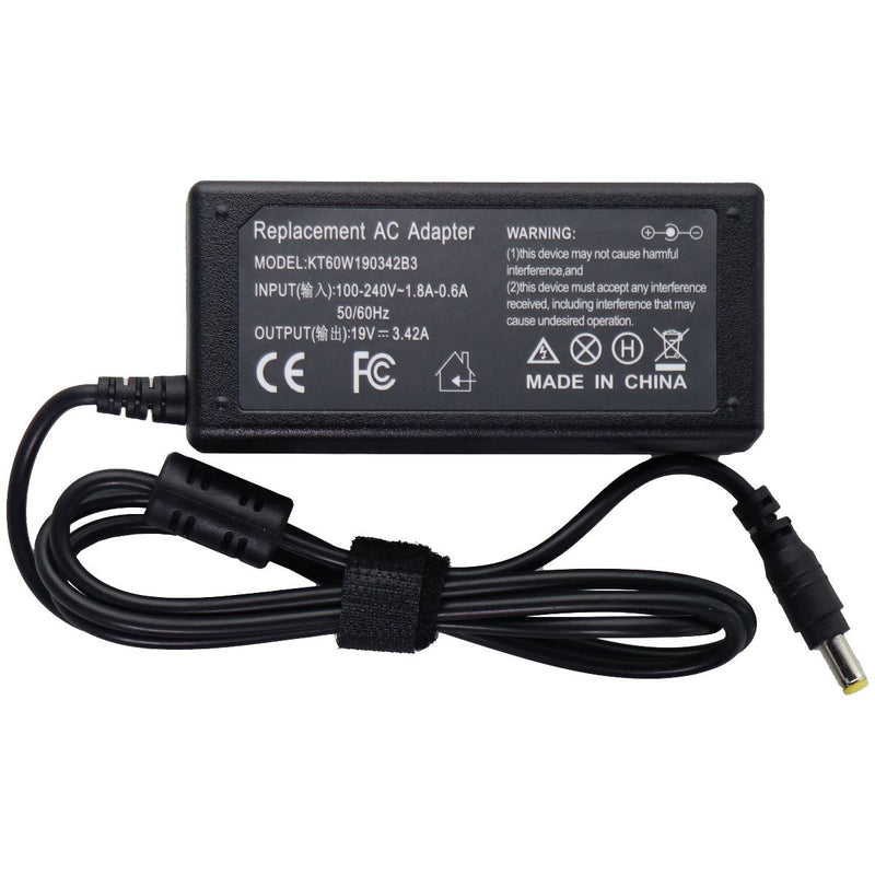 Replacement (19V/3.42A) Wall Charger Power Supply - Black (KT60W190342B3)