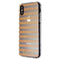 Michael Kors Glitter Stripe Snap-On Case for iPhone XS and X - Clear/Rose Gold