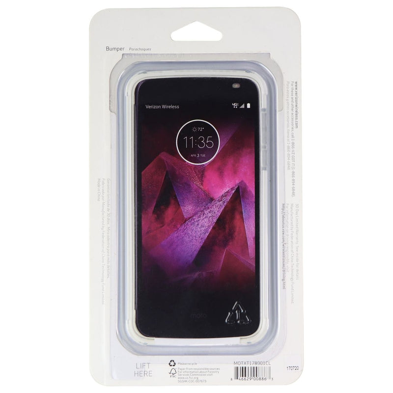 Verizon Bumper Cover for the Motorola Moto Z2 Force Smartphone - White / Clear