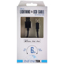 Infinitek 6.6-Foot Charge and Sync USB Cable for iPhone, iPad, and iPod - Black