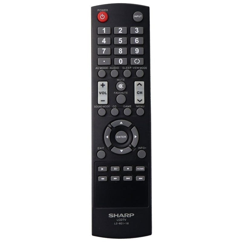 Sharp Remote Control (LC-RC1-16) for Select Hisense/Sharp TVs - Black