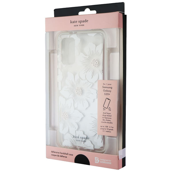 Kate Spade Defensive Hardshell Case for Galaxy S20+ (White Hollyhock/Clear)