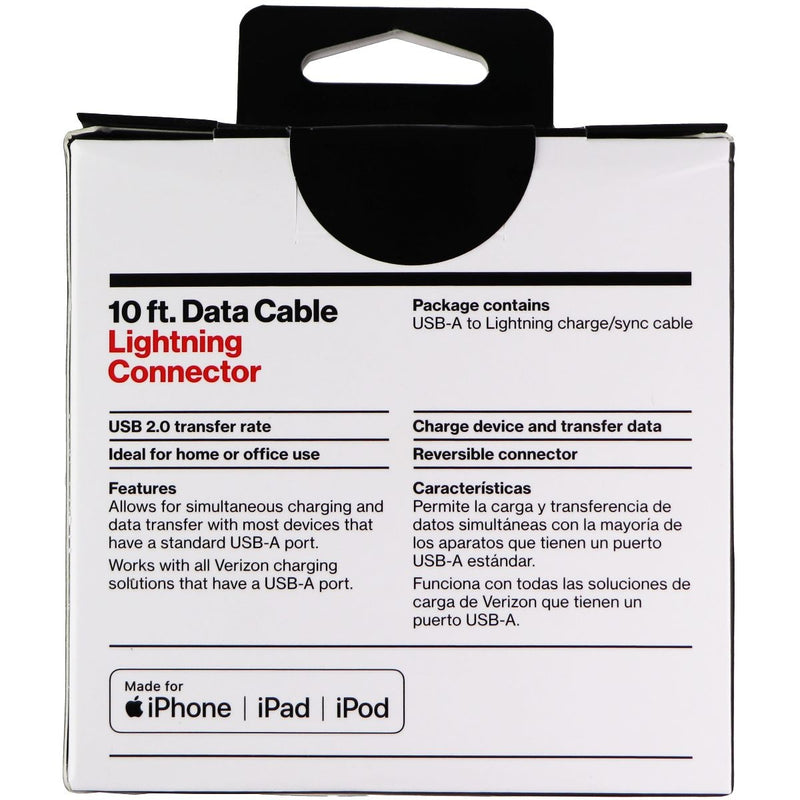 Verizon (10-Foot) USB Cable for Apple iPhones & iPads - Black