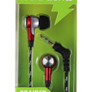Hottips Sound & Style 4ft. Stereo Earbuds with Nylon Braided Cord - Red