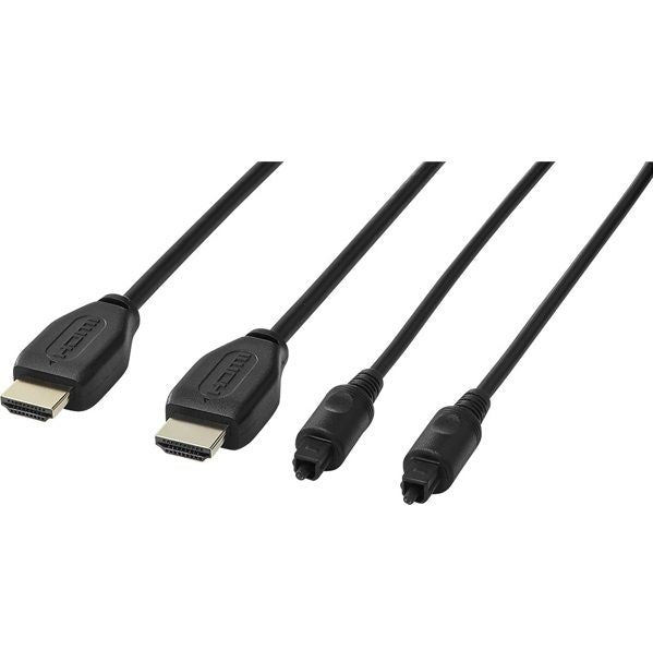 Dynex 6ft HDMI Cable and 6ft Optical Audio Cable - Black