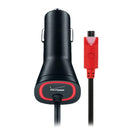 Verizon Vehicle Charger with Micro-USB Connection and LED light - Black / Red