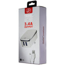 NEM (3.4A) Dual USB Wall Charger with 5-Foot Cable for iPhones - White