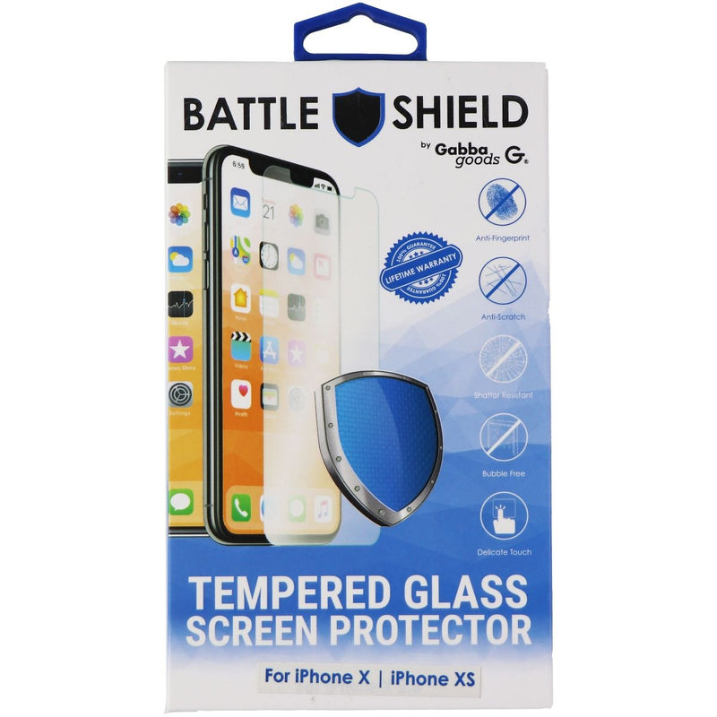 Gabba Goods Battle Shield Tempered Glass for Apple iPhone Xs/X - Clear