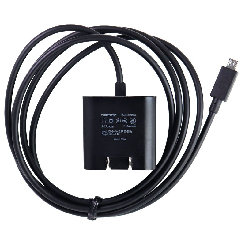PureGear 12W (5V/2.4A) 5-Foot Micro USB Wall Charger - Black