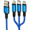 Zoda 3-in-1 USB-C/Lightning 8-Pin/Micro USB Braided Cable (4FT) - Blue/Teal