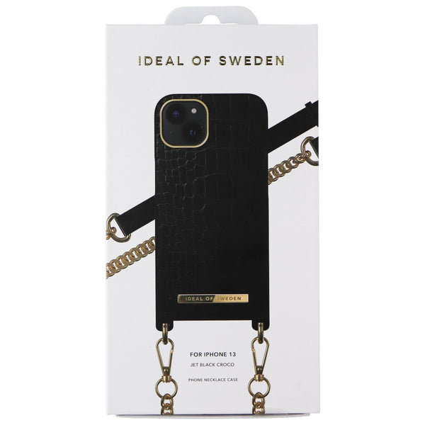 iDeal of Sweden Phone Necklace Case for Apple iPhone 13 - Jet Black Croco