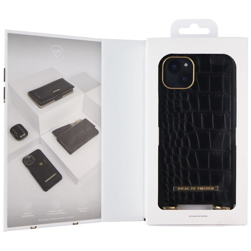 iDeal of Sweden Phone Necklace Case for Apple iPhone 13 - Jet Black Croco
