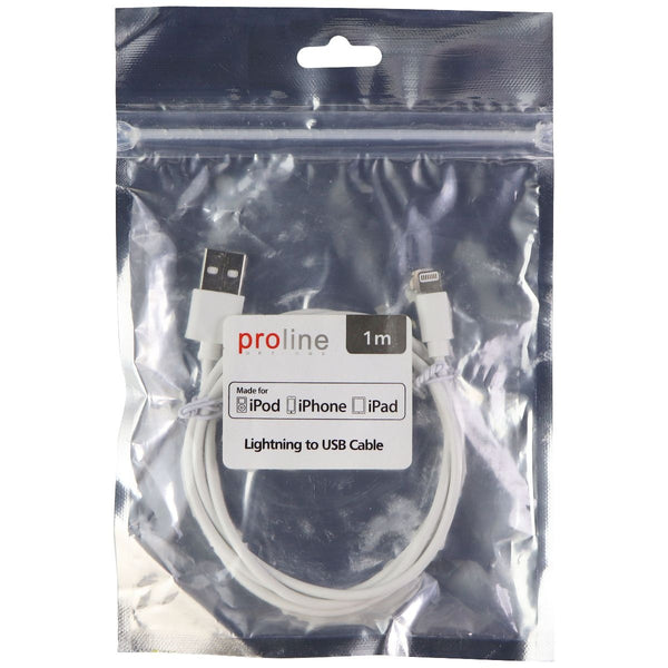 Proline 1m (3.3-Foot) USB MFi Charge/Sync Cable for iPhone/iPad/iPod - White