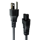 Generic (3-Prong) Power Supply Cable US Grounded Cord - Black (Over 3-Foot)