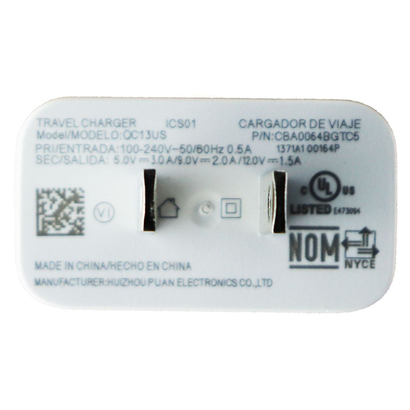 TCL (5V/3A) Adaptive Output Single USB Port Travel Charger Wall Adapter - White