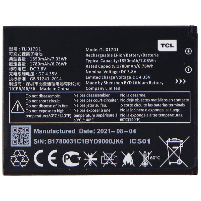 TCL Replacement Battery TLi017D1 1850mAh 4.35V for TCL Alcatel