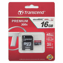 Transcend 16GB Class 10 MicroSDHC Memory Card and Adapter