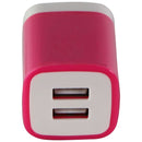 Universal (5V/2.1A) Dual USB Charger Travel Adapter - Pink/White (PT-WC-13PNK)