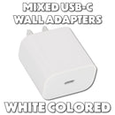 Generic/Mixed USB-C Wall Charging Adapters (Single USB-C Port) - White