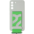 Samsung Silicone Cover with Strap for Samsung Galaxy S22+ (Plus) - White / Green