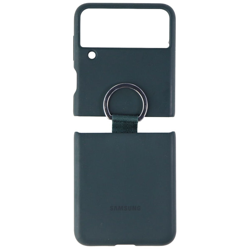 Samsung Silicone Protective Cover with Ring for Galaxy Z Flip3 5G - Green