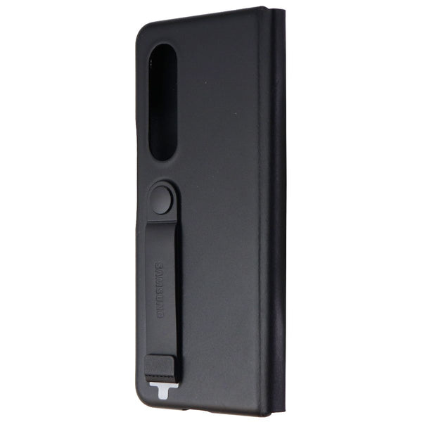 Samsung Leather Protective Cover with Strap for Galaxy Z Fold3 5G - Black