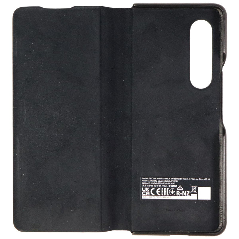 Samsung Leather Protective Cover with Strap for Galaxy Z Fold3 5G - Black