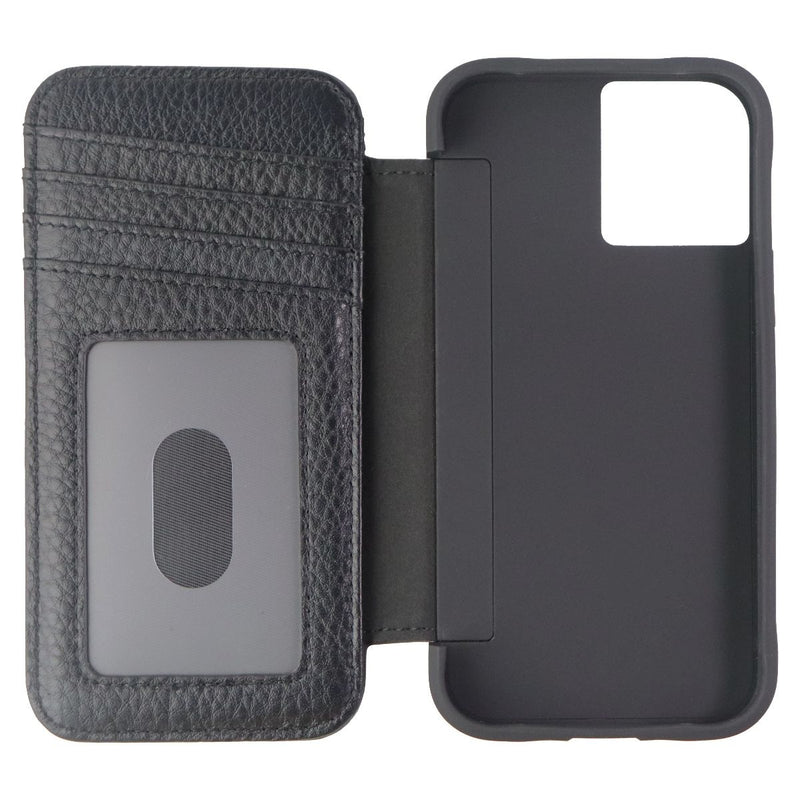 Case-Mate Tough Wallet Folio Case for Apple iPhone 12 Mini - Black Leather