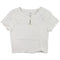 Pacsun Basic Tee with Single-Button Neck for Women - White (Size: XS)