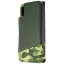 Ercko 2-in-1 Magnet Wallet Leather Case for Apple iPhone Xs/X - Camo Green