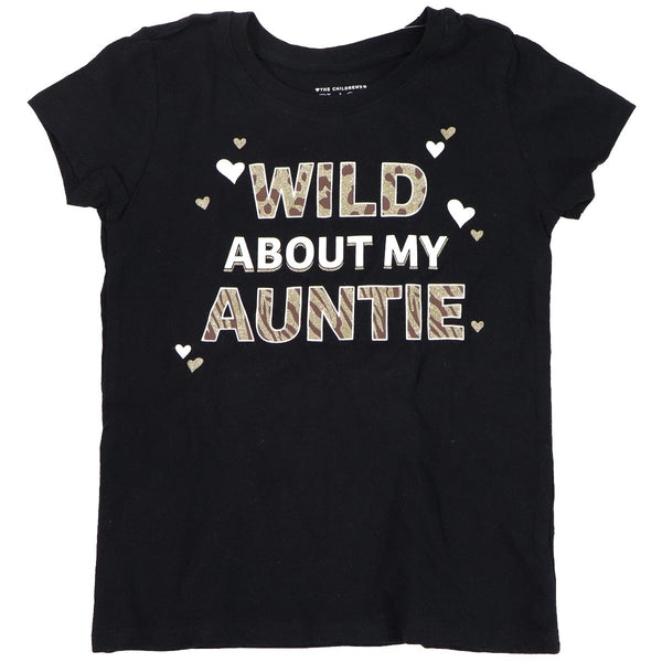 The Childrens Place - Short Sleeve T-Shirt Toddler (4T) - Black / Wild Auntie