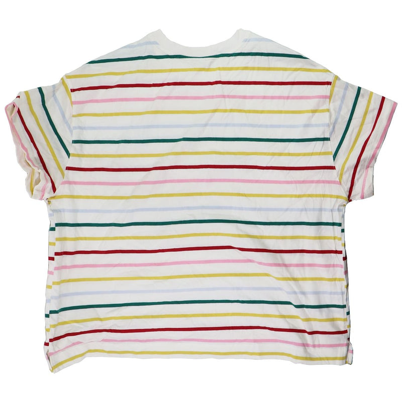 Old Navy Striped Crewneck T-Shirt - Multi-Colored / White (Size: 3X)