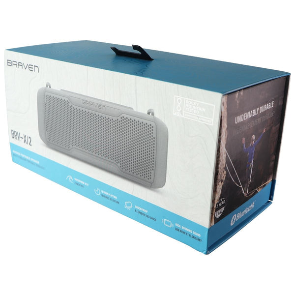 Braven BRV-X/2 Wireless Bluetooth Rugged Portable Waterproof Speaker - Gray