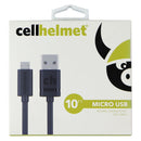 CellHelmet (10-Foot) Round Charge/Sync Micro-USB Cable - Black