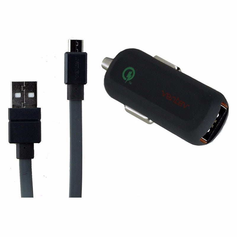 Ventev Dashport r1240 Mini 2.4A Car Charger with Micro-USB Cable - Gray