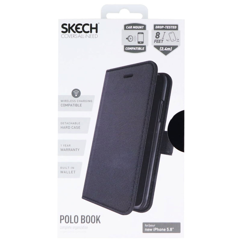 Skech Polo Book Clutch Wallet Cover & Detachable Case for iPhone 11 Pro - Black