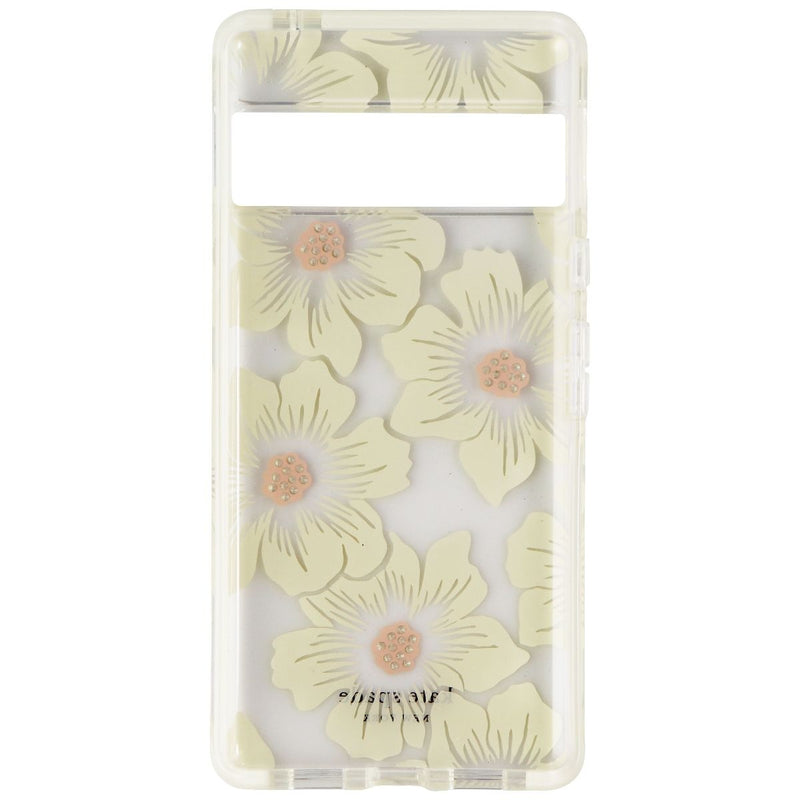 Kate Spade Defensive Hardshell Case for Pixel 6 Pro - Hollyhock Floral Clear